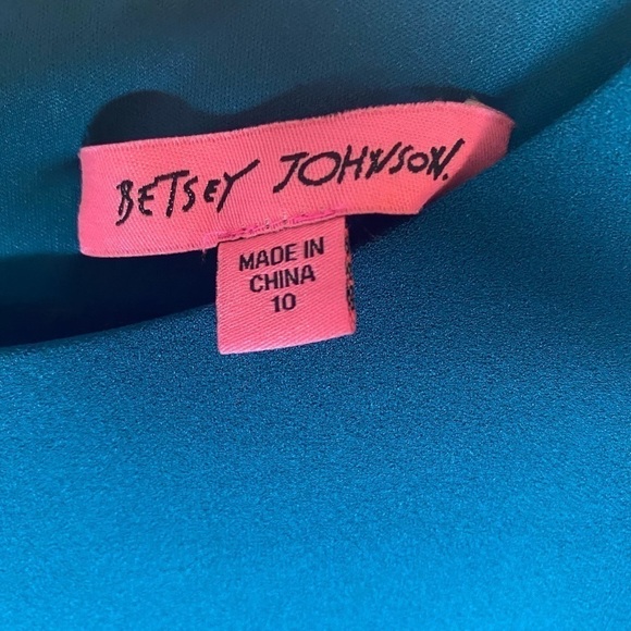 Betsy Johnson bell sleeve sheath teal dress size10 - Picture 10 of 12